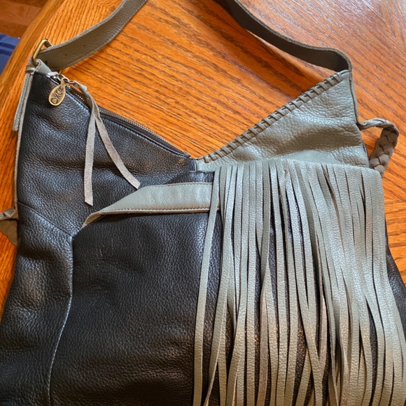 Camila Alves Muxo Genuine Leather Shoulder Bag w/ Leather Fringe Accents - Picture 7 of 14